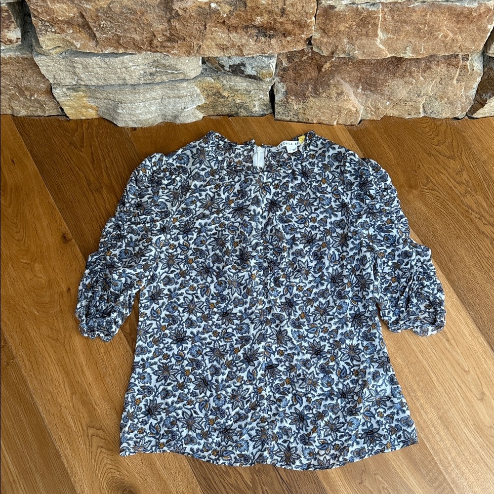 Veronica Beard Printed Sheer Blouse